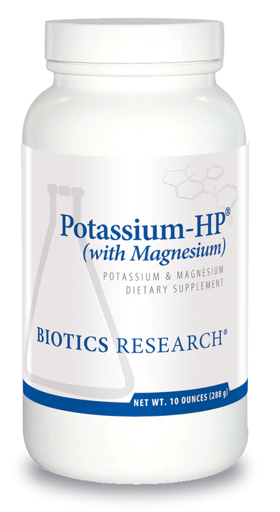 A bottle of potassium-hp with magnesium