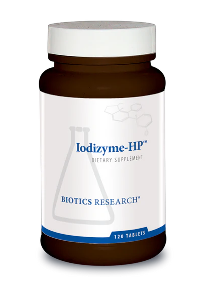 A bottle of iodizyme-hp is shown.