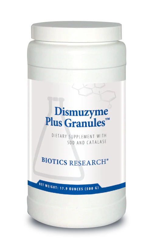 A jar of dismuzyme plus granules