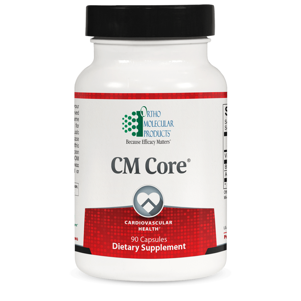 A bottle of supplement with the words " cm core ".