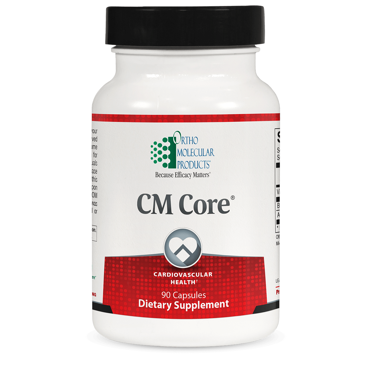 A bottle of supplement with the words " cm core ".