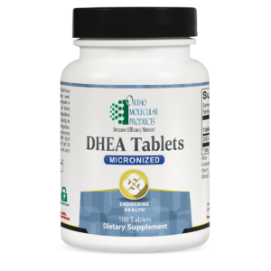 A bottle of dhea tablets micronized