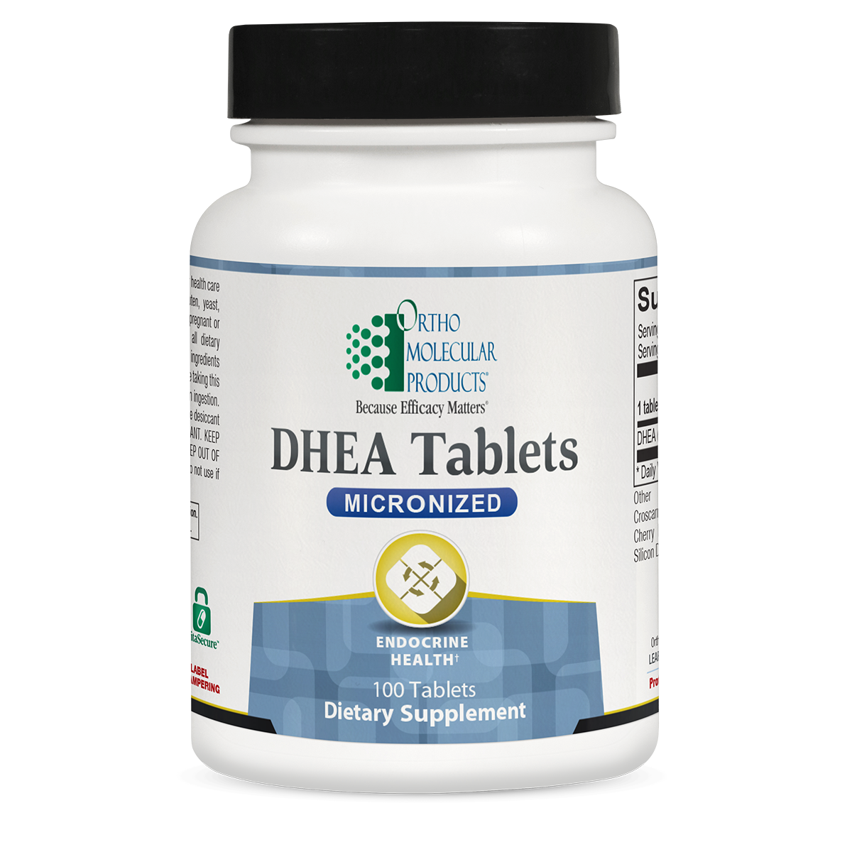 A bottle of dhea tablets micronized