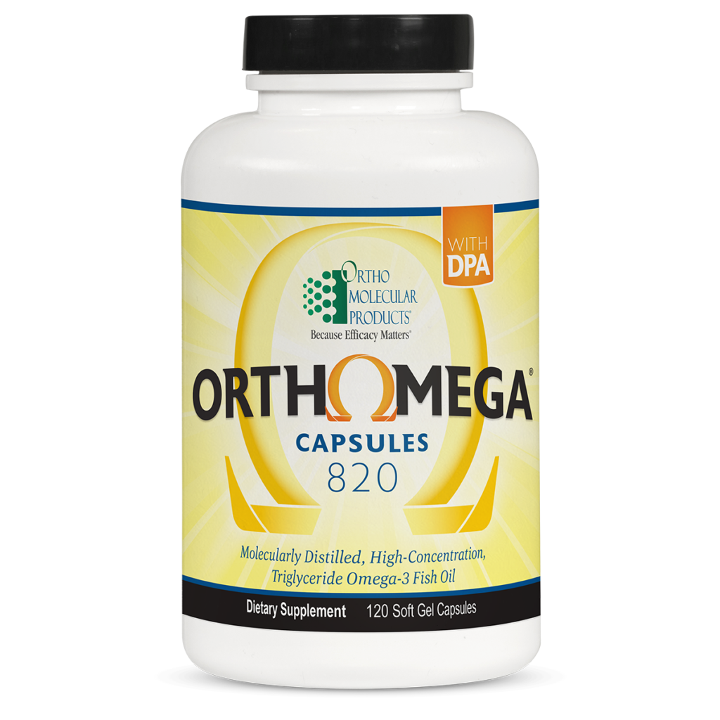 A bottle of orthomega capsules 8 2 0