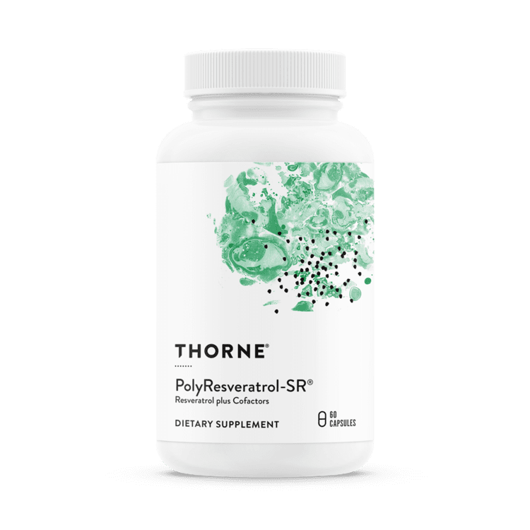 A bottle of thorne polyresveratrol sr