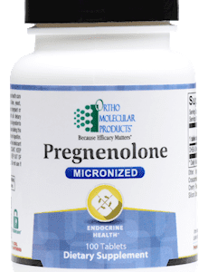 A bottle of pregnonone micronized