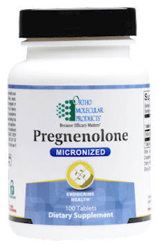 A bottle of pregnonone micronized