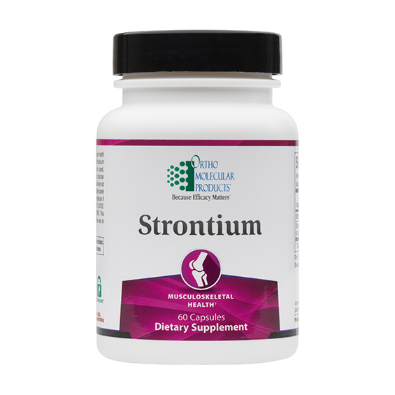 A bottle of strontium supplement