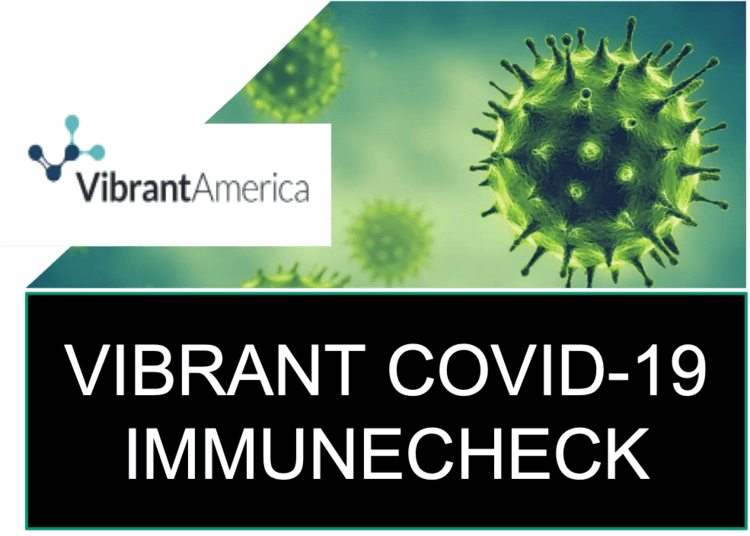 A banner with the words vibrant covid-1 9 immunocheck