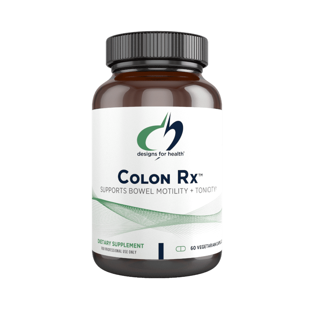 A bottle of colon rx is shown.