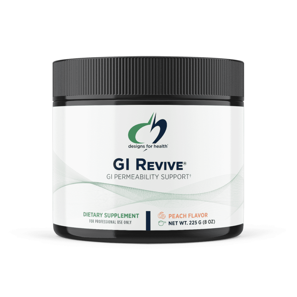 A jar of gi revive is shown.