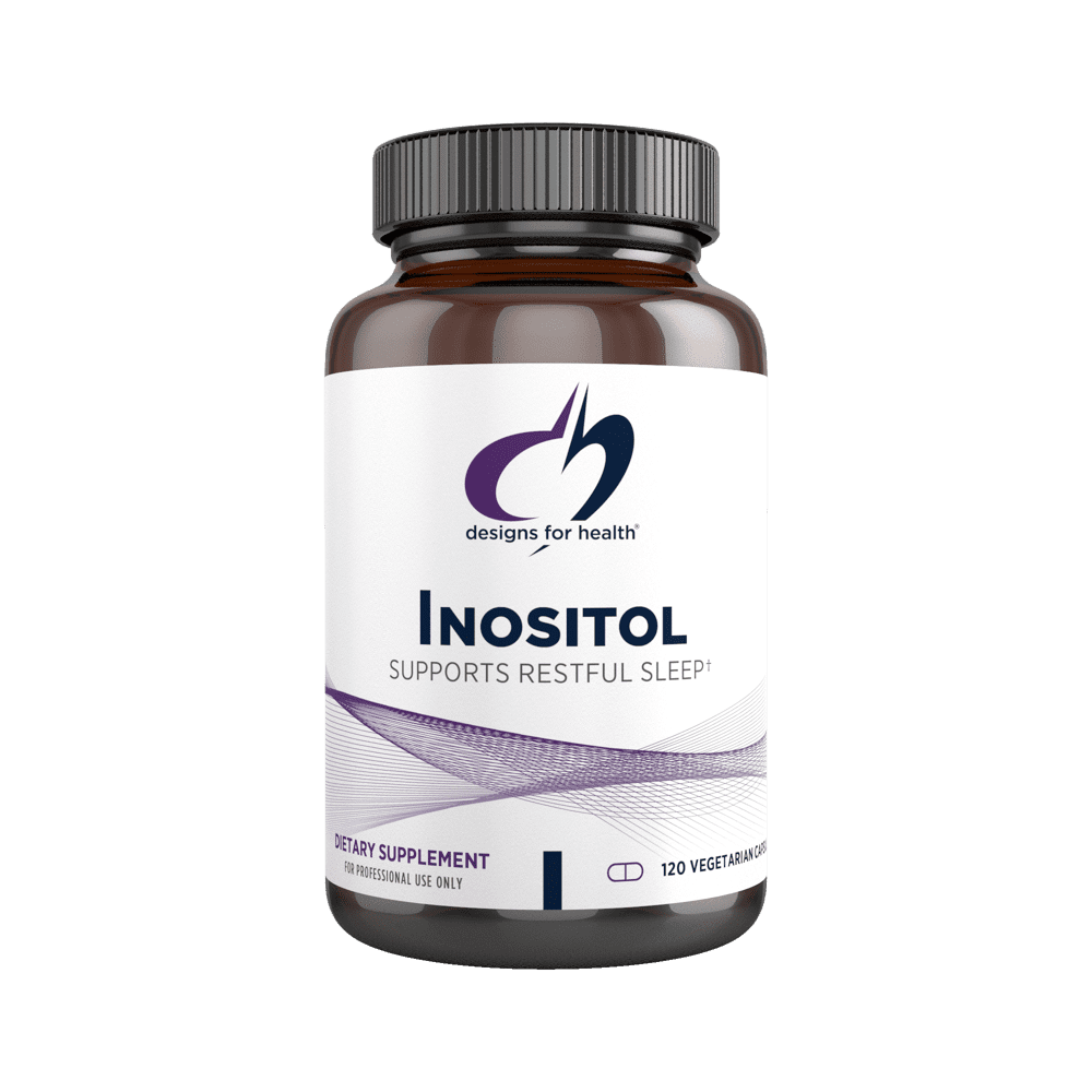 A bottle of inositol is shown.