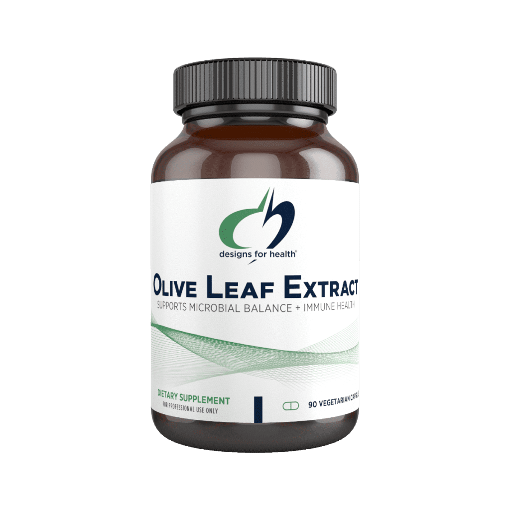 A bottle of olive leaf extract