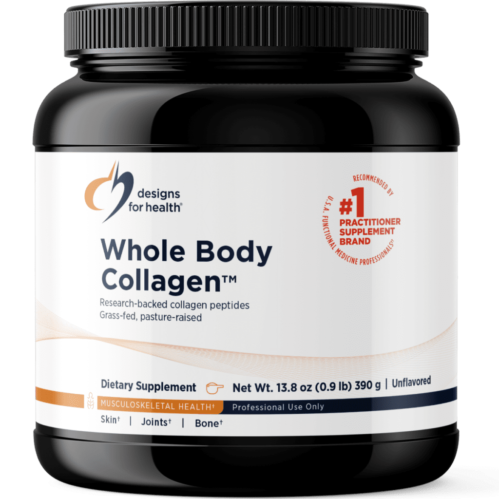 A container of collagen is shown.