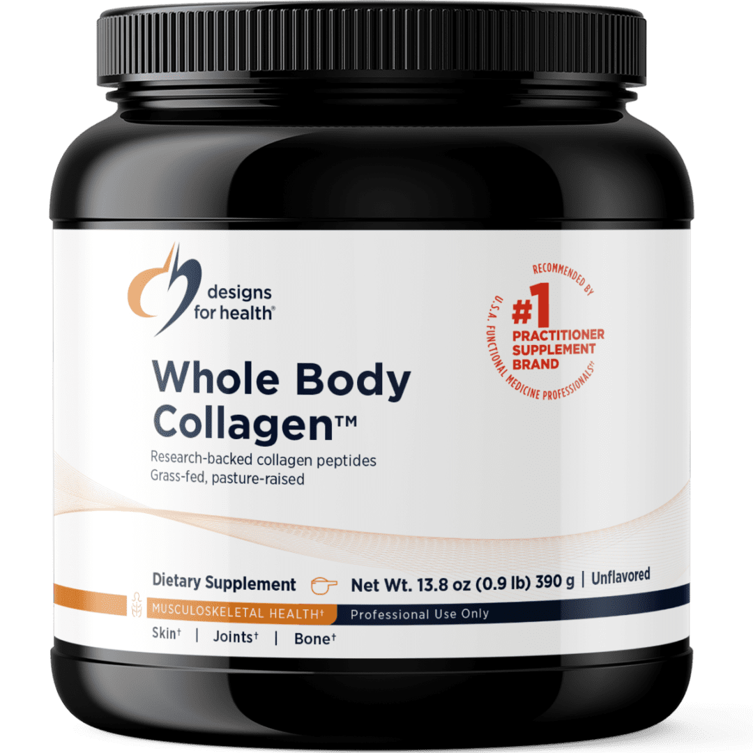 A container of collagen is shown.