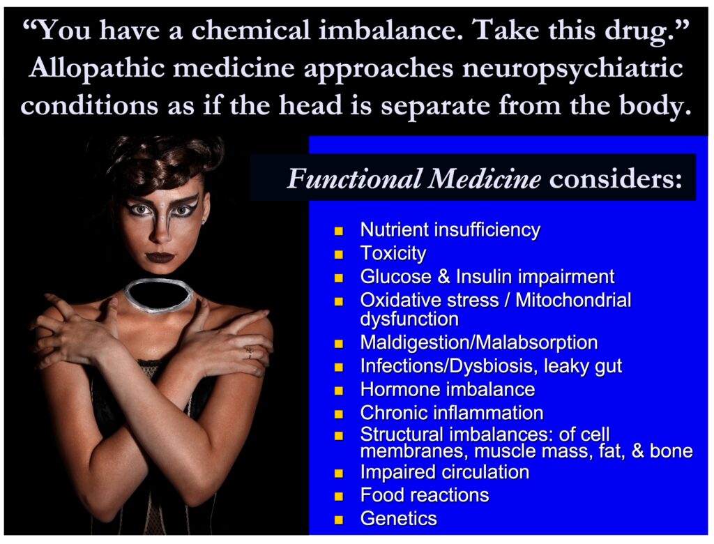 Functional medicine vs. allopathic medicine comparison.